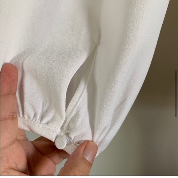 J. Crew | White Drapey Faux Wrap Crepe Blouse - Picture 5 of 8